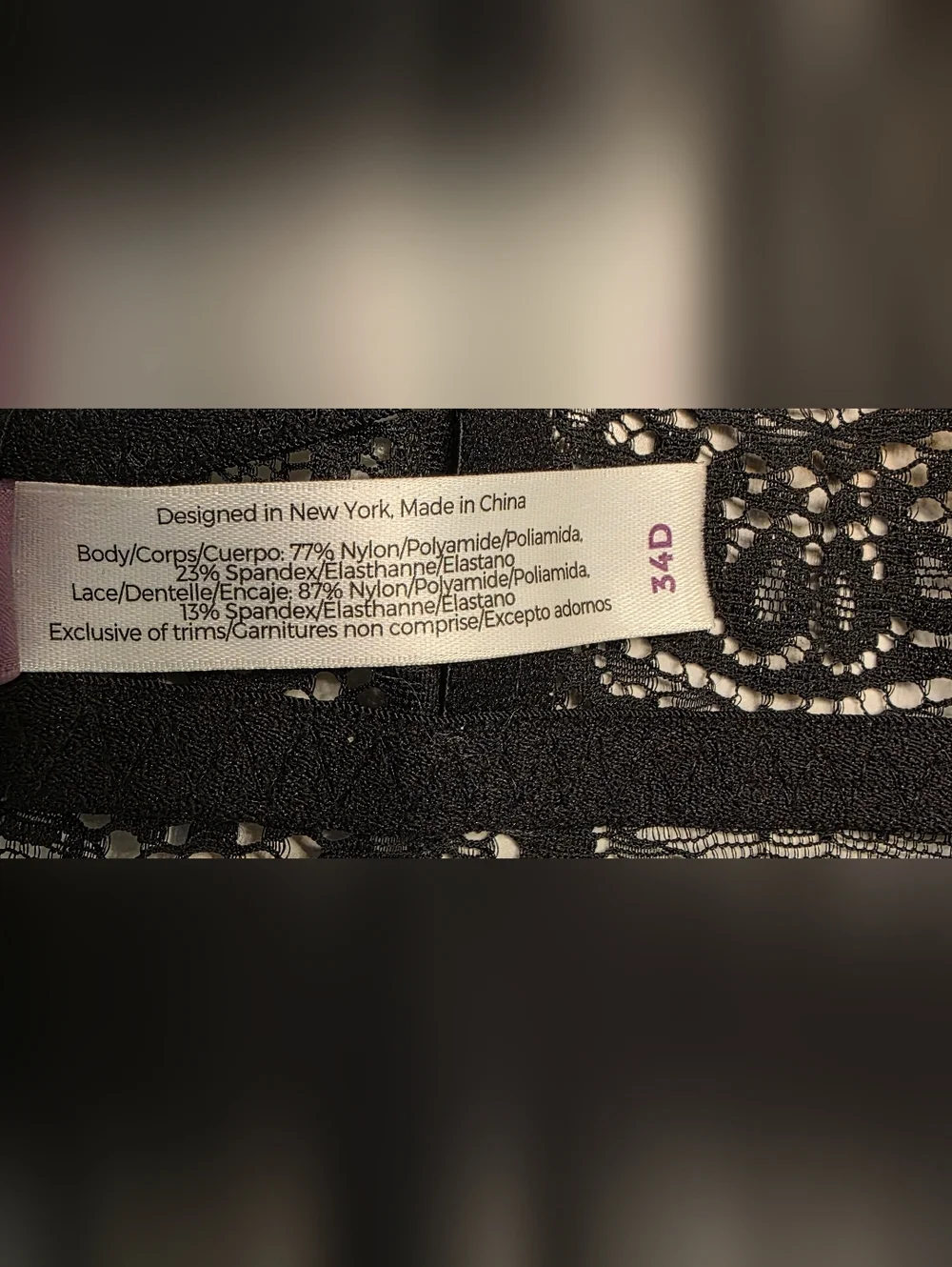 Adore Me 34D Lace Unlined Underwire Bra EUC Sexy Sheer Lingerie